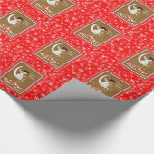 Sweet Kerstna Crescent Moon Red Snowflakes Cadeaupapier (Hoek)