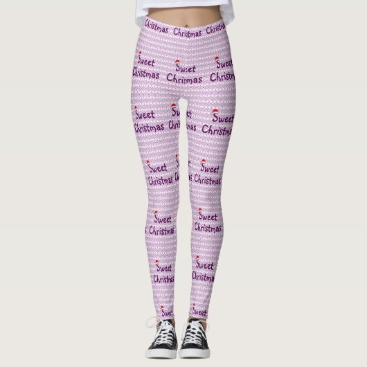 Sweet kerstpatroon leggings (Voorkant)