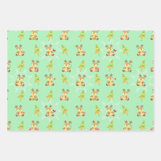 🎄 Sweet-kerstpatroon voor kinderen Inpakpapier Vel (Voorkant 3)