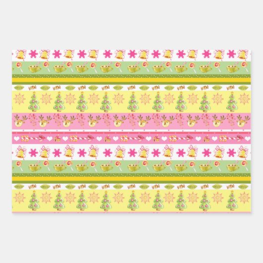 🎄 Sweet-kerstpatroon voor kinderen Inpakpapier Vel (Voorkant 2)