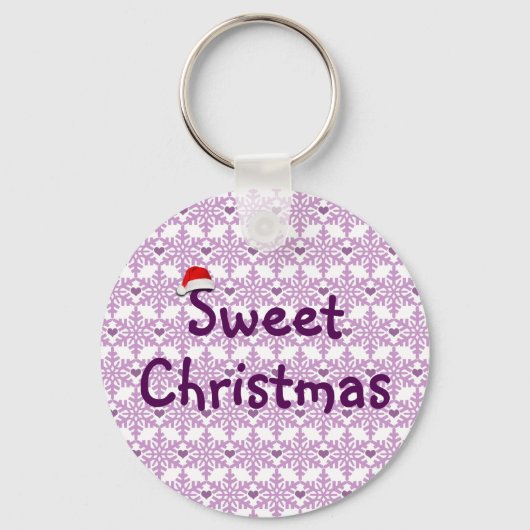 Sweet-kerstsnowflake-patroon Sleutelhanger (Voorkant)