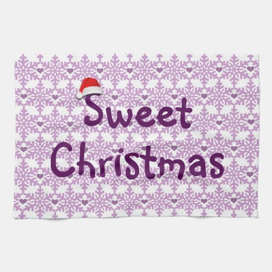 Sweet-kerstsnowflake-patroon Theedoek (Horizontaal)