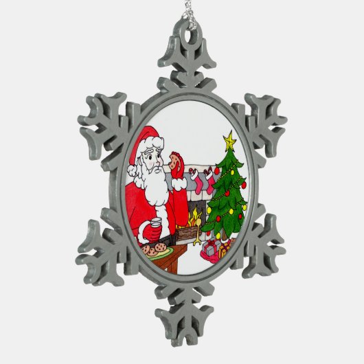Sweet-kerstsnowflake Tin Sneeuwvlok Ornament (Links)
