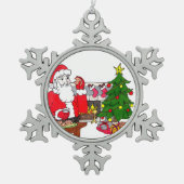 Sweet-kerstsnowflake Tin Sneeuwvlok Ornament (Voorkant)