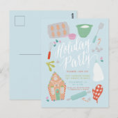 Sweet kerstvakantie bakken Uitnodiging (Voorkant / Achterkant)