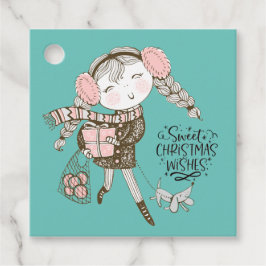 Sweet kerstwijn bedankjes labels