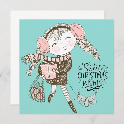 Sweet kerstwishes Flat Kaart (Voorkant / Achterkant)