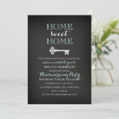 Sweet Key Chalkboard Housewarming Invite Kaart (Staand voorkant)