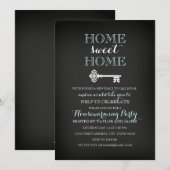 Sweet Key Chalkboard Housewarming Invite Kaart (Voorkant / Achterkant)