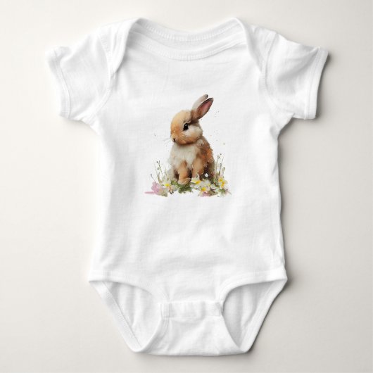 Sweet Kind Baby Konijn met Bloemen Romper (Voorkant)