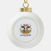 Sweet Kind en Humble Zonnebloem Koe Herfst Herfst  Keramische Bal Ornament (Voorkant)