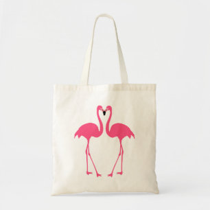 Sweet kiss Couple schattige roze flamingos geïsole Tote Bag