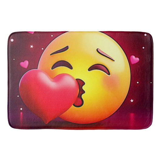 Sweet Kiss Heart Emoji Badmat (Voorkant)