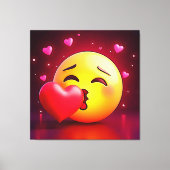 Sweet Kiss Heart Emoji Canvas Afdruk (Voorkant)
