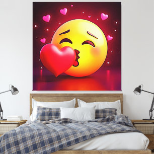 Sweet Kiss Heart Emoji Canvas Afdruk