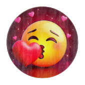 Sweet Kiss Heart Emoji Snijplank (Voorkant)