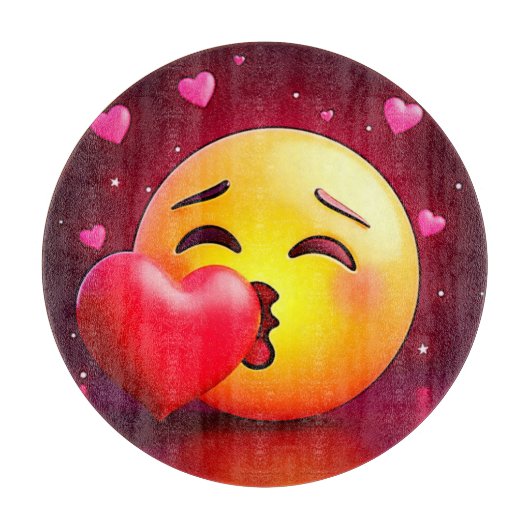 Sweet Kiss Heart Emoji Snijplank (Voorkant)