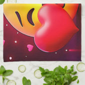 Sweet Kiss Heart Emoji Theedoek (Gevouwen)