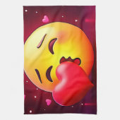 Sweet Kiss Heart Emoji Theedoek (Verticaal)