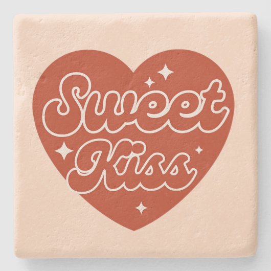 Sweet Kiss Stone Coaster Stenen Onderzetter (Voorkant)