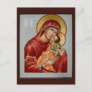 Sweet Kissende Moeder van God Prayer Card Briefkaart