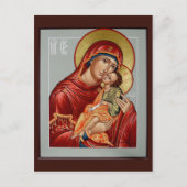 Sweet Kissende Moeder van God Prayer Card Briefkaart (Voorkant)