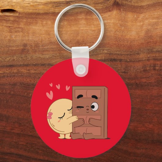 Sweet Kisses Choco Pannenkoek Valentijns Koppels L Sleutelhanger (Voorkant)