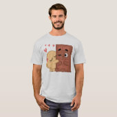 Sweet Kisses Choco Pannenkoek Valentijns Koppels L T-shirt (Voorkant volledig)
