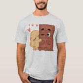 Sweet Kisses Choco Pannenkoek Valentijns Koppels L T-shirt (Voorkant)