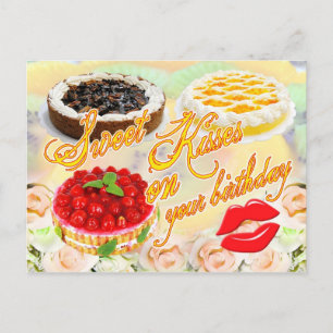 Sweet Kisses op je verjaardag! Briefkaart
