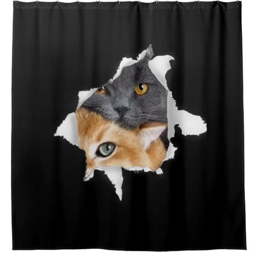 Sweet Kitten Couple | Funny Cat Lover Gift Douchegordijn (Voorkant)