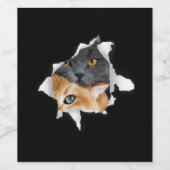 Sweet Kitten Couple | Funny Cat Lover Gift Wijn Etiket (Enkel label)