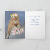 Sweet Kitten en Bloemen Kanker Ondersteuning Kaart (Binnen)