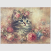Sweet Kitten Garden Floral Furniture DIY Decoupage Tissuepapier (Voorkant)