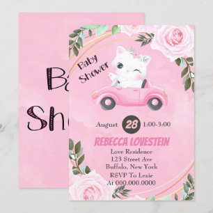 Sweet Kitten  Roze Baby shower van de auto-industr