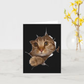 Sweet Kitten Torn Cloth - Funny Cat Lover Cat Owne Kaart (Gele Bloem)