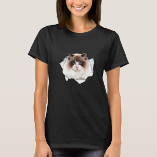 Sweet Kitten Torn Cloth Himalayan Ragdoll Birman C T-shirt