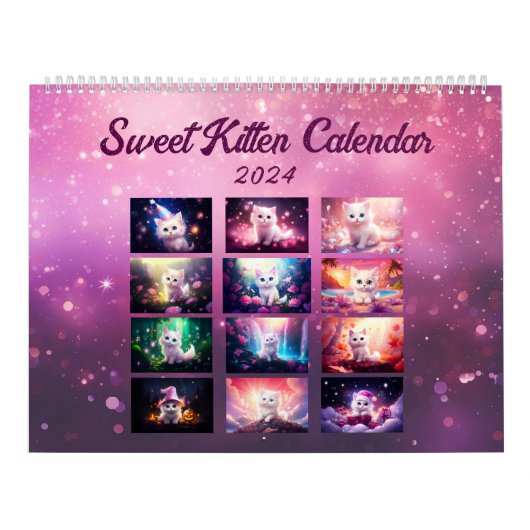 Sweet Kitten Twee pagina grote kalender (Hoes)