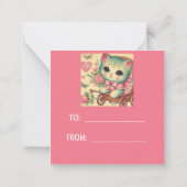 Sweet Kitten Valentijnsdag Classroom Notitiekaartje (Achterkant)