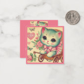 Sweet Kitten Valentijnsdag Classroom Notitiekaartje (Voorkant / Achterkant in situ)