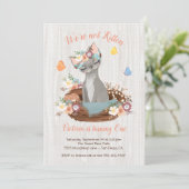 Sweet Kitten verjaardagsfeestje uitnodigingen (Staand voorkant)