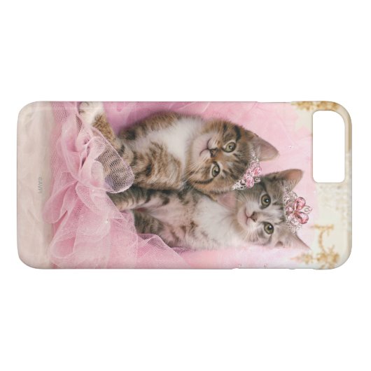 Sweet Kittens in Tiaras en Roze Sparkly Tutu Case-Mate iPhone Case (Achterkant (Horizontaal))