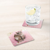 Sweet Kittens in Tiaras en Roze Sparkly Tutu Kartonnen Onderzetters (Insitu)