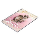 Sweet Kittens in Tiaras en Roze Sparkly Tutu Notitieboek (Linkerzijde)