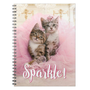 Sweet Kittens in Tiaras en Roze Sparkly Tutu Notitieboek
