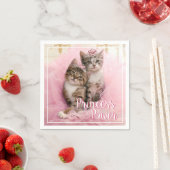 Sweet Kittens in Tiaras en Roze Sparkly Tutu Servetten (Insitu)