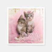 Sweet Kittens in Tiaras en Roze Sparkly Tutu Servetten (Voorkant)