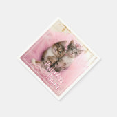 Sweet Kittens in Tiaras en Roze Sparkly Tutu Servetten (Hoek)