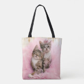 Sweet Kittens in Tiaras en Roze Sparkly Tutu Tote Bag (Achterkant)