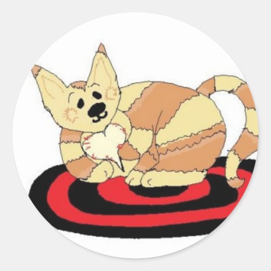 Sweet Kitty Cat Ronde Sticker (Voorkant)